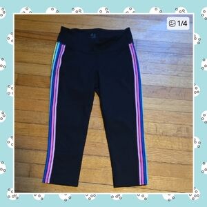 GAP Black Workout Wear with Colorful Stripes Size Medium